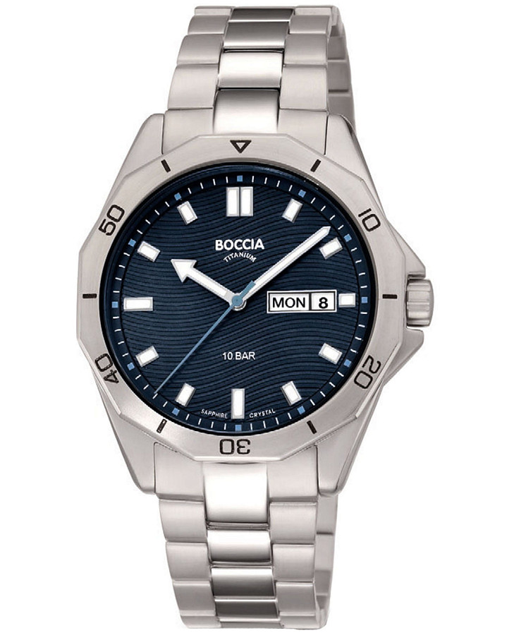 Часы Boccia Titanium 3680-03 — мужские, синий