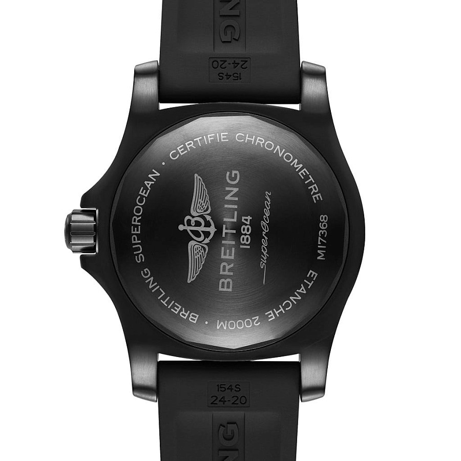 Часы Breitling Superocean Automatic 46 Black Steel M17368B71B1S2 — каучук, мужские