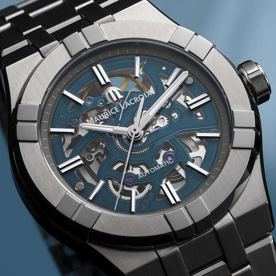 Часы Maurice Lacroix Aikon Automatic Skeleton AI6007-SS002-031-1 — мужские, нержавеющая сталь