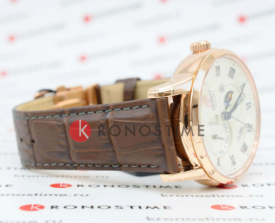 Часы Orient Sun & Moon RA-AK0007S (RN-AK0007S) — кожаный, мужские