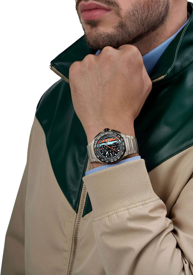 Часы TAG Heuer Formula 1 Chronograph x Gulf CBZ208B.BF0009 — мужские, титановый