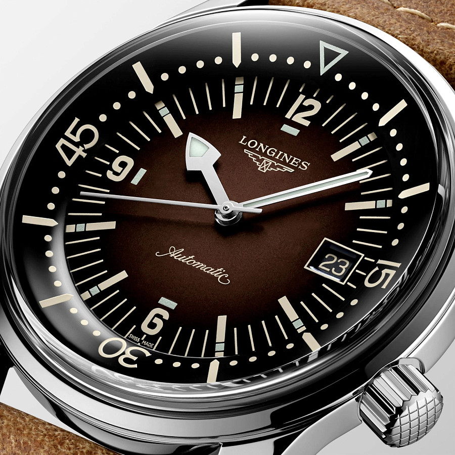 Часы Longines Legend Diver Watch L3.774.4.60.2 — мужские, коричневый
