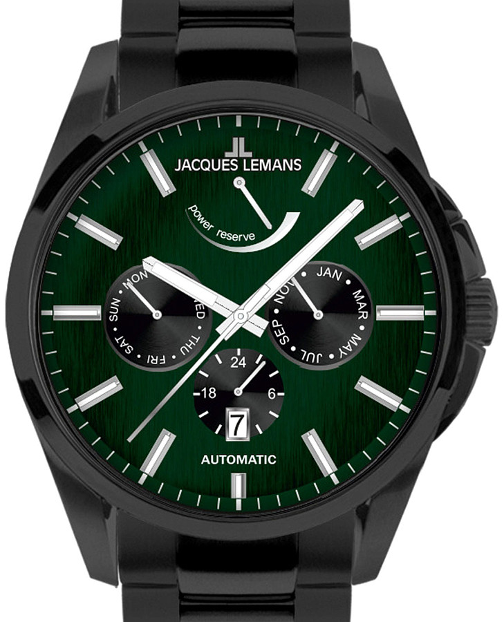 Часы Jacques Lemans Derby 1-2204B — мужские, нержавеющая сталь с pvd-покрытием