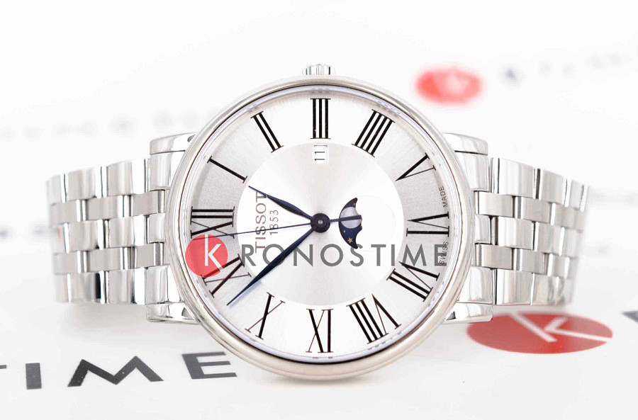 Часы Tissot Carson Premium Gent Moonphase T122.423.11.033.00 — кварцевые, металл сталь