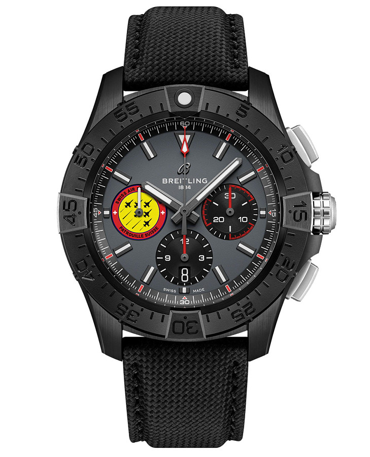Часы Breitling Avenger B01 Chronograph 44 Swiss Air Force Team SB01471A1B1X1 — мужские, черный