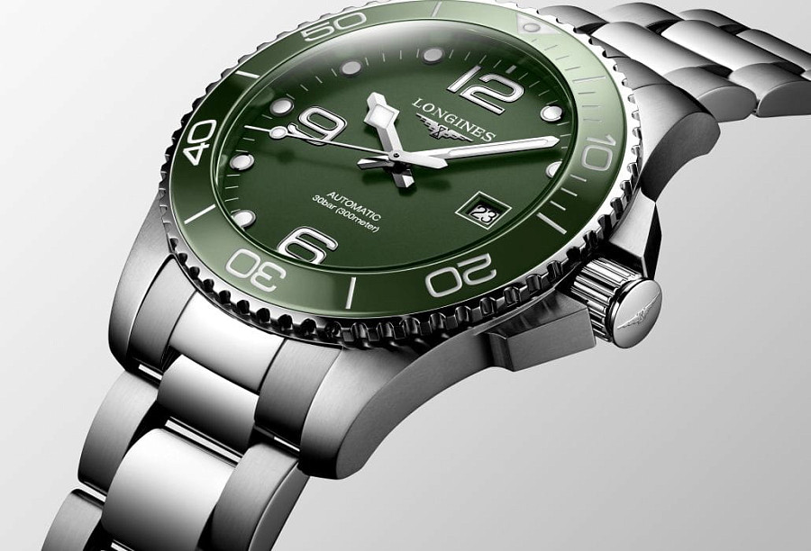 Часы Longines HydroConquest L3.782.4.06.6 — зеленый, металл сталь