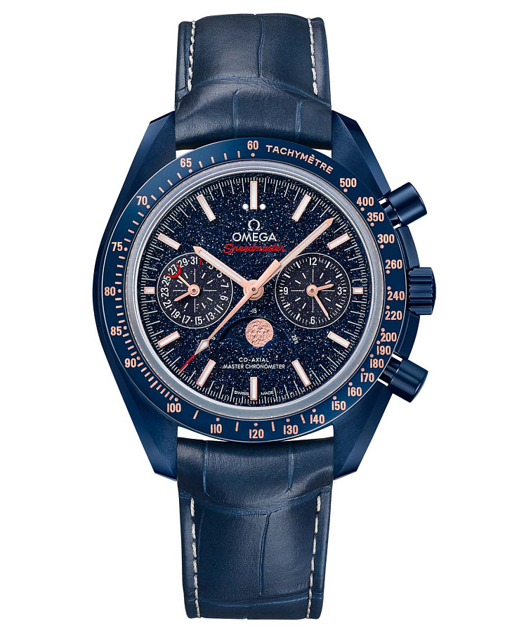 Часы Omega Speedmaster Moonphase 304.93.44.52.03.002 — мужские, синий