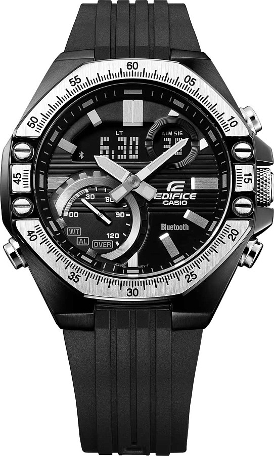 Часы Casio Edifice ECB-10TP-1ADF (ECB-10TP-1A) — кварцевые, металл сталь