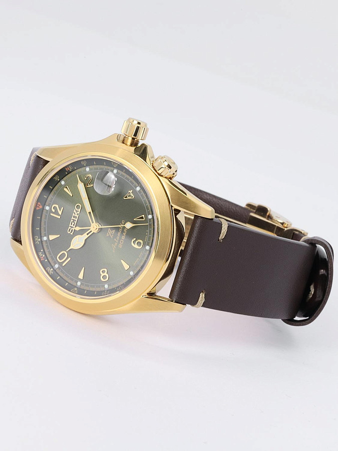 Часы Seiko Prospex Alpinist SPB210J1 — кожаный, мужские