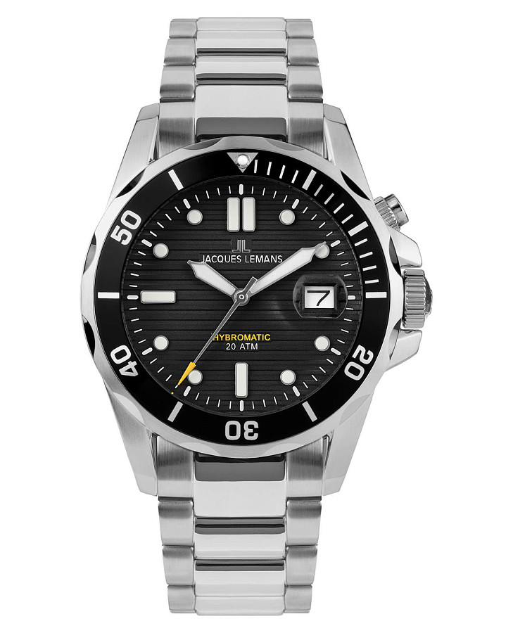 Часы Jacques Lemans Hybromatic 1-2170G — мужские, черный