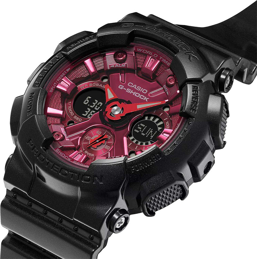 Часы Casio G-Shock GMA-S120RB-1ADR (GMA-S120RB-1a) — пластик, Япония