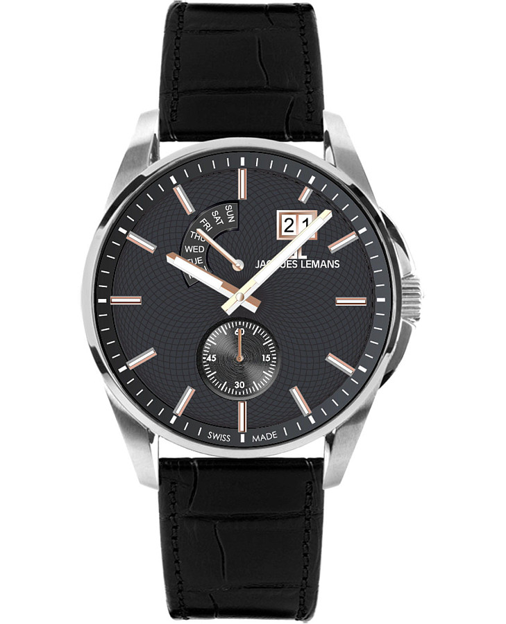 Часы Jacques Lemans Derby 1-2199A — мужские, черный