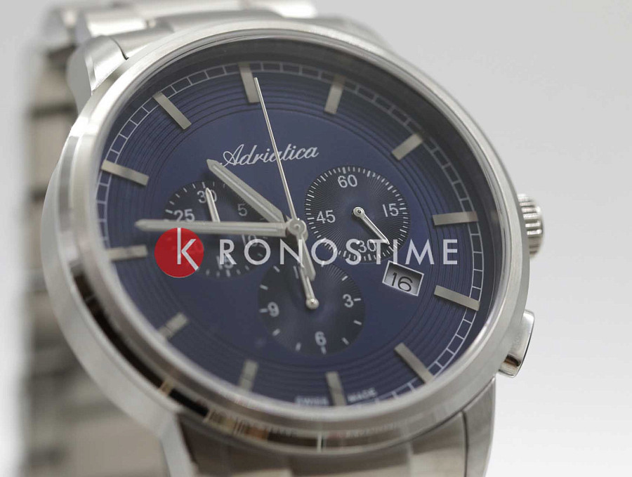 Часы Adriatica Chronographs A8307.5115CH — кварцевые, металл сталь