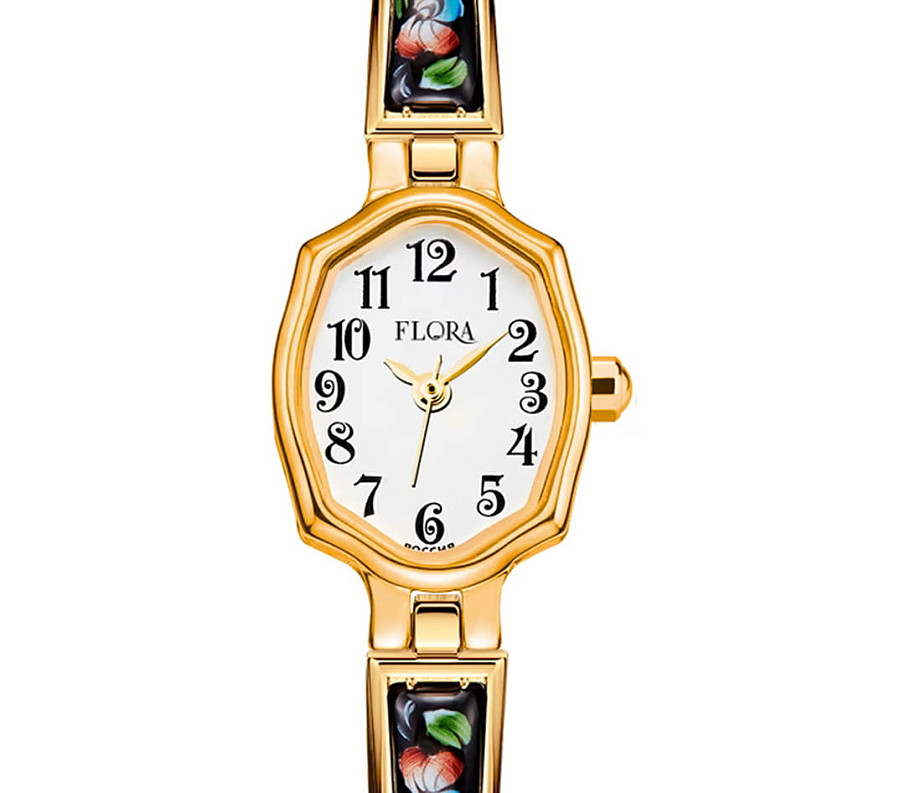 Часы УЧЗ Flora 1240F-5 — кварцевые, латунь