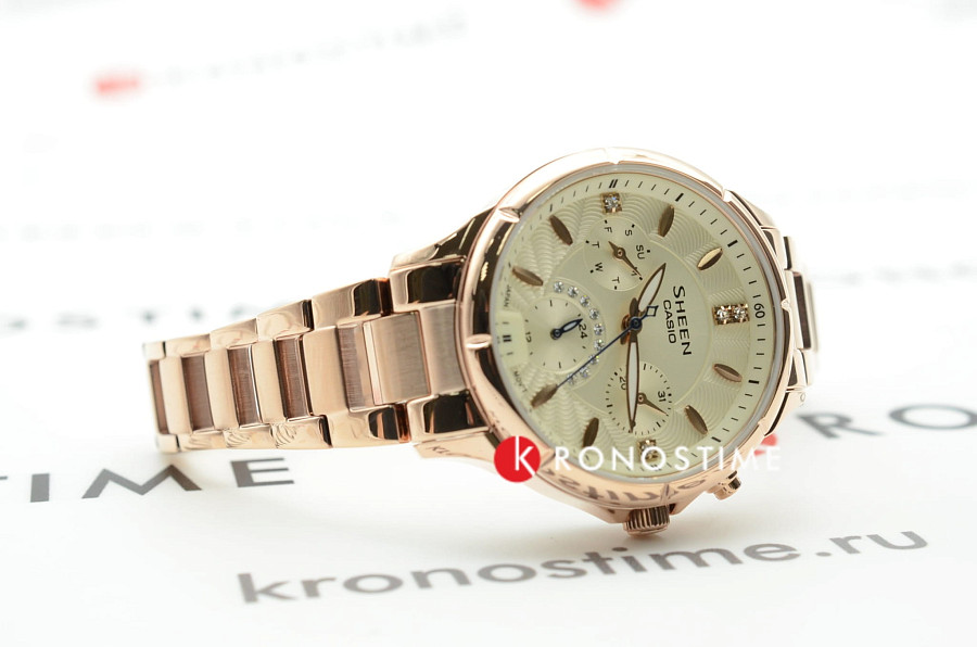 Часы Casio Sheen SHE-3047PG-9AUER — кварцевые, металл сталь