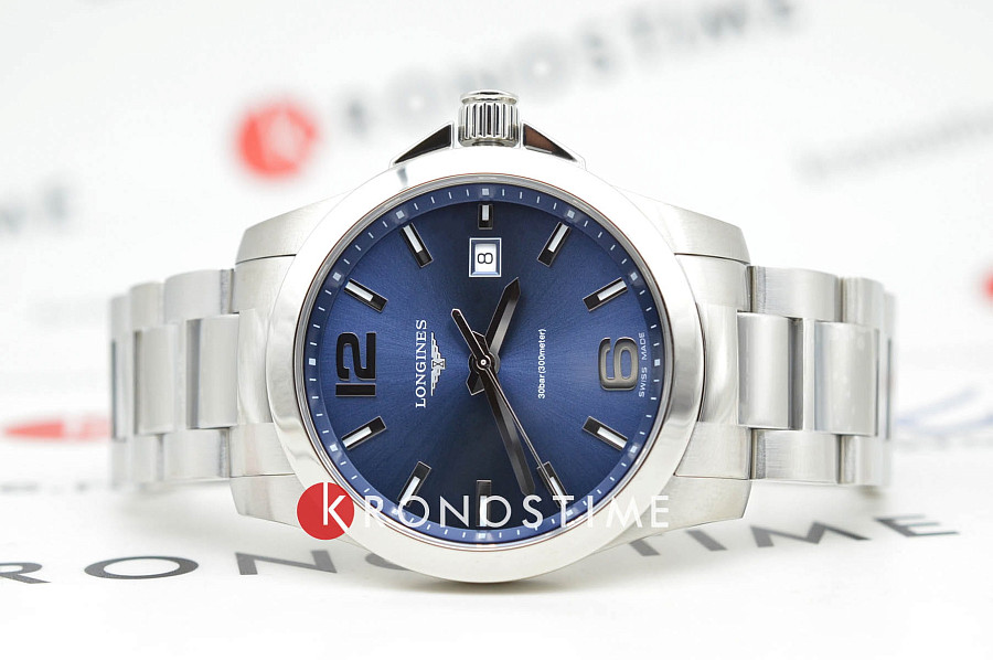 Часы Longines Conquest L3.759.4.96.6 — кварцевые, металл сталь