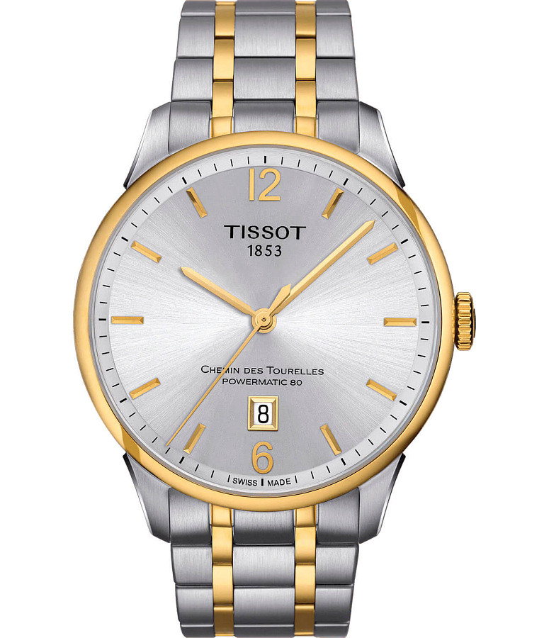 Часы Tissot Chemin des Tourelles Powermatic 80 T099.407.22.037.00 — мужские, белый