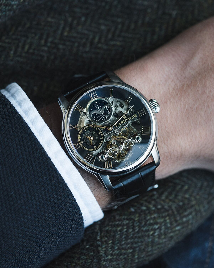 Часы Earnshaw Longitude ES-8006-04 — механические, металл сталь