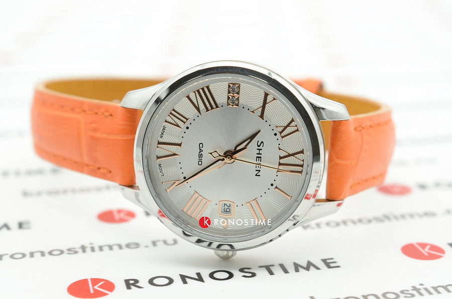Часы Casio Sheen SHE-4050L-7A — кожаный, женские