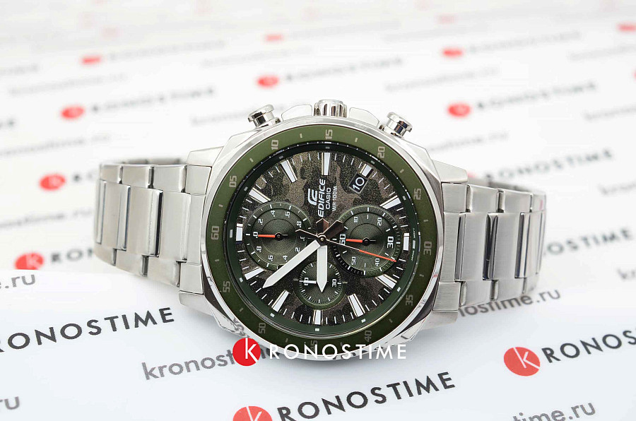 Часы Casio Edifice EFV-600D-3CVUDF (EFV-600D-3C) — зеленый, сталь металл