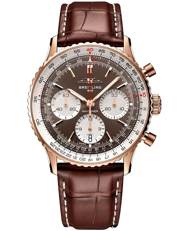 Часы Breitling Navitimer B01 Chronograph 41 RB0139211Q1P1 — мужские, коричневый