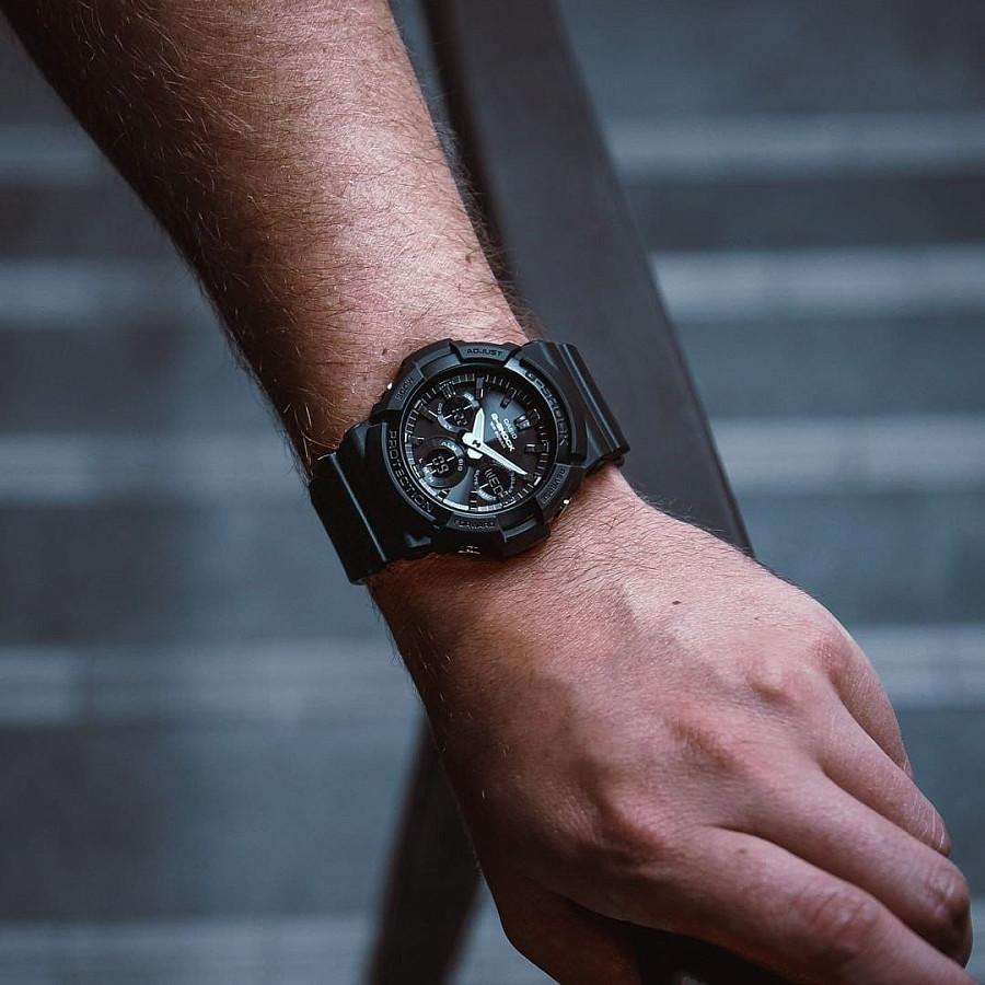 Часы Casio G-Shock GAW-100B-1A — электронные, сталь металл пластик