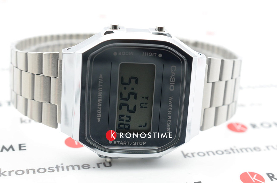 Часы Casio Collection A-168WEM-7 — серебристый, пластик