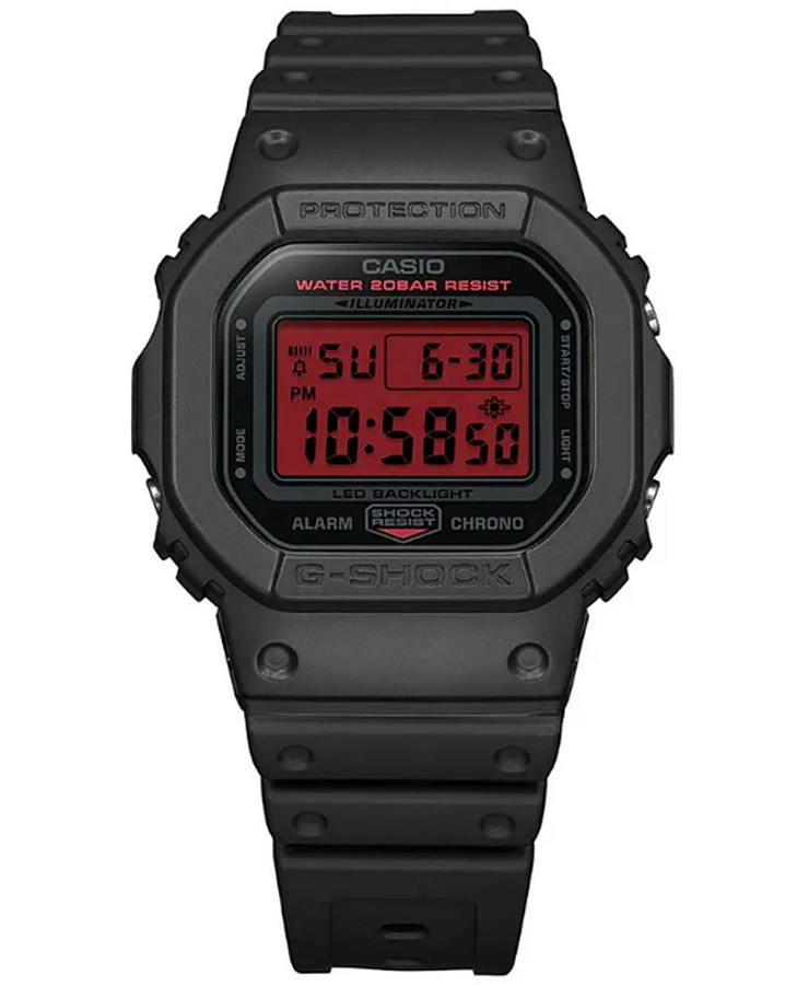 Часы Casio G-Shock DW-5600BBR-1 — электронные, пластик