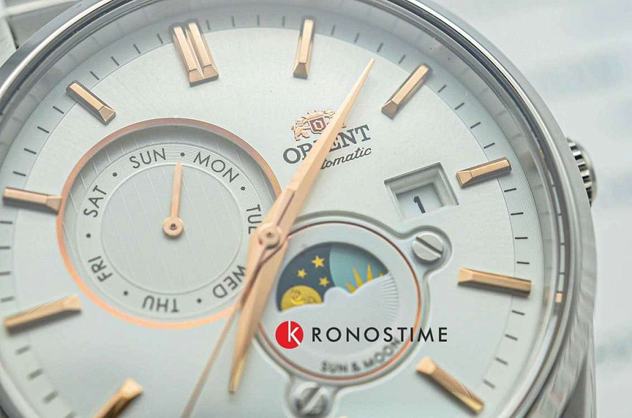 Часы Orient Sun & Moon RA-AK0306S (RN-AK0306S) — механические, металл сталь