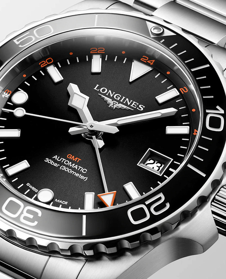 Часы Longines HydroConquest L3.790.4.56.6 — механические, металл сталь керамика
