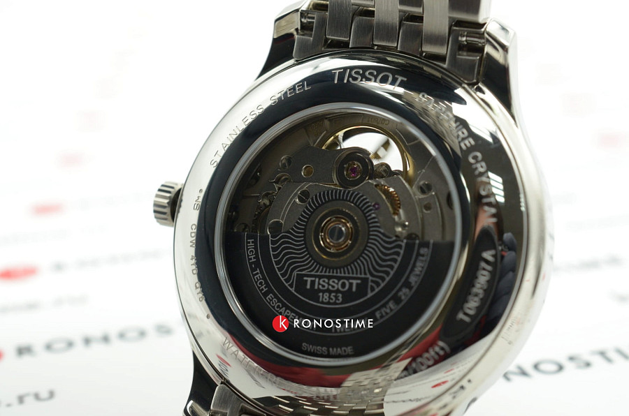 Часы Tissot Tradition Powermatic 80 Open Heart T063.907.11.058.00 — механические, Швейцария, мужские