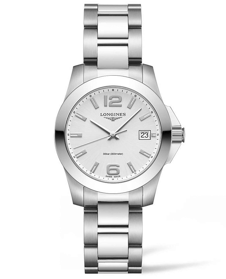 Часы Longines Conquest L3.377.4.76.6 — женские, серебристый