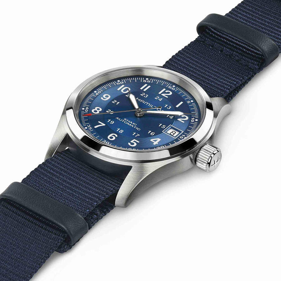 Часы Hamilton Khaki Field Auto 38mm H70455940 — мужские, тканевый
