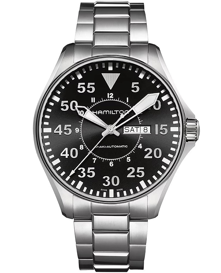Часы Hamilton Khaki Aviation Pilot Day Date Auto H64715135 — мужские, черный