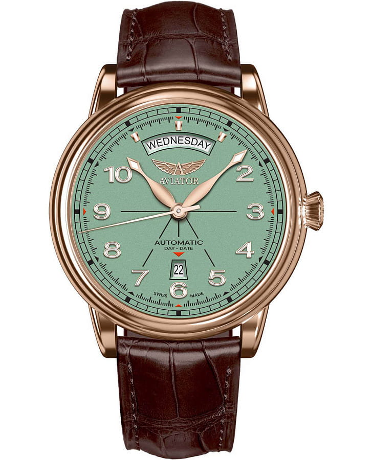 Часы Aviator Douglas Day-Date V.3.44.2.404.4 — мужские, зеленый
