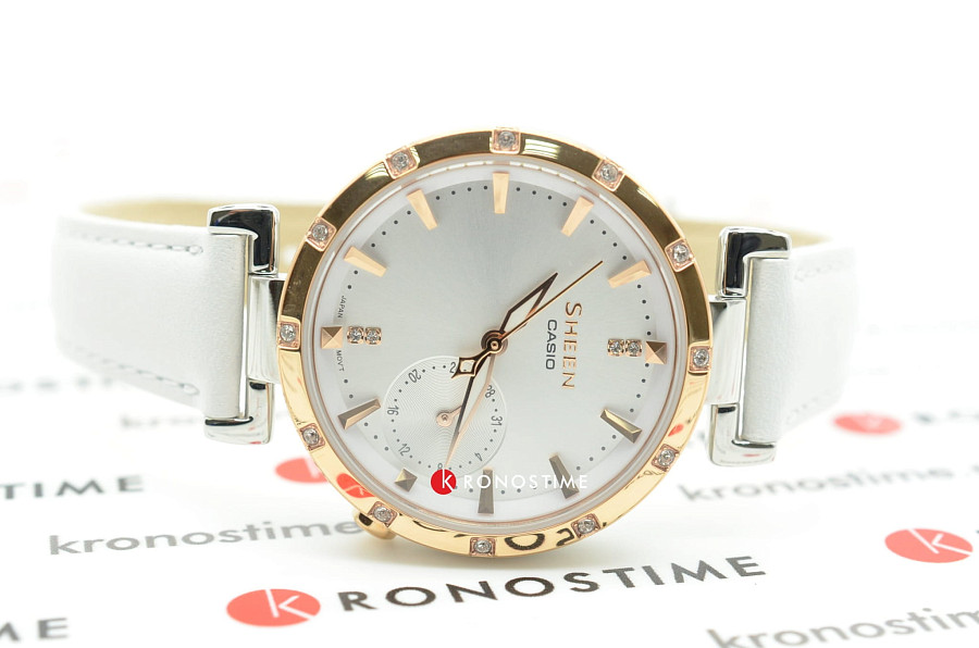 Часы Casio Sheen SHE-4051PGL-7A — кожаный, женские