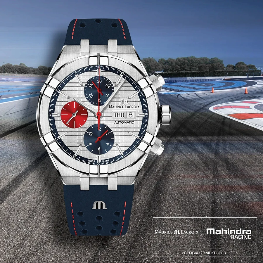 Часы Maurice Lacroix Aikon Automatic Chronograph Special Edition Mahindra Racing AI6038-SS001-133-4 — сталь металл, Швейцария