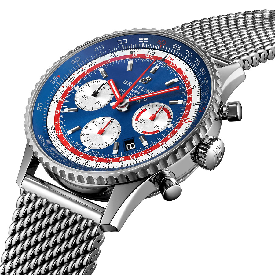 Часы Breitling Navitimer B01 Chronograph 43 Pan AM AB01212B1C1A1 — механические, сталь металл