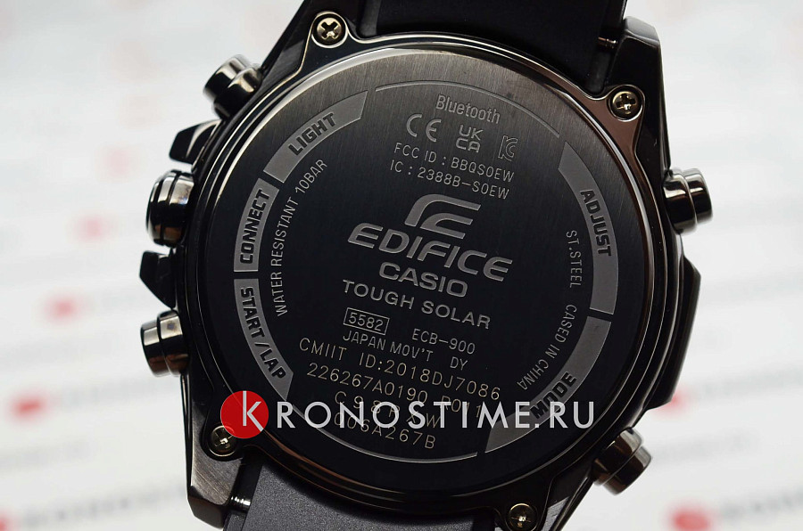 Часы Casio Edifice ECB-900PB-1ADR (ECB-900PB-1A) — черный, сталь металл