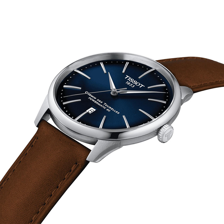 Часы Tissot Chemin des Tourelles Powermatic 80 T139.407.16.041.00 — кожаный, мужские