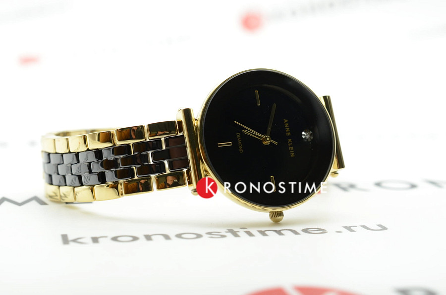 Часы Anne Klein Diamond 3158BKGB — кварцевые, сталь металл
