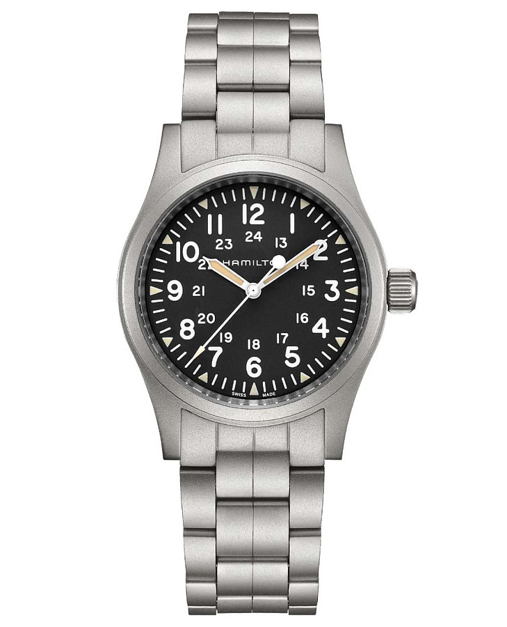 Часы Hamilton Khaki Field Mechanical H69439131 — мужские, черный