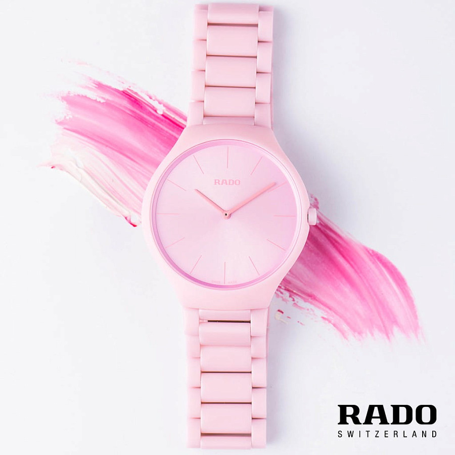Часы Rado True Thinline Le Corbusier R27094642 — женские, высокотехнологичная керамика + титан