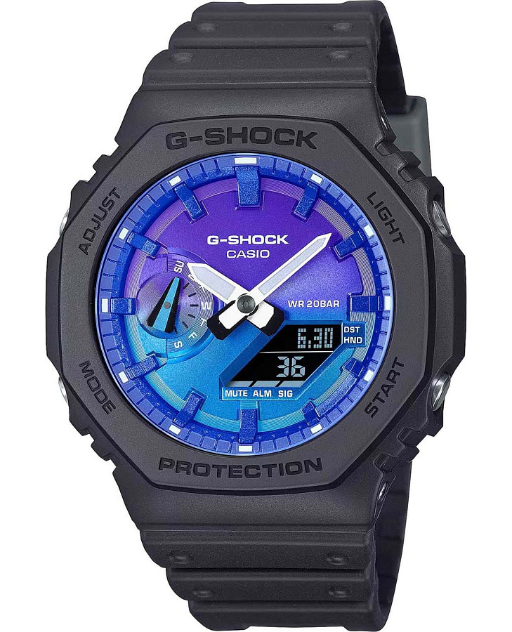 Часы Casio G-Shock GA-2100FL-1A — мужские, синий