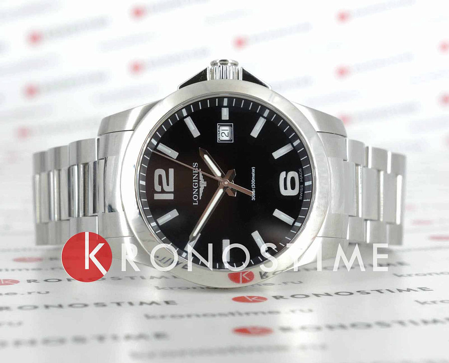 Часы Longines Conquest L3.759.4.58.6 — кварцевые, металл сталь