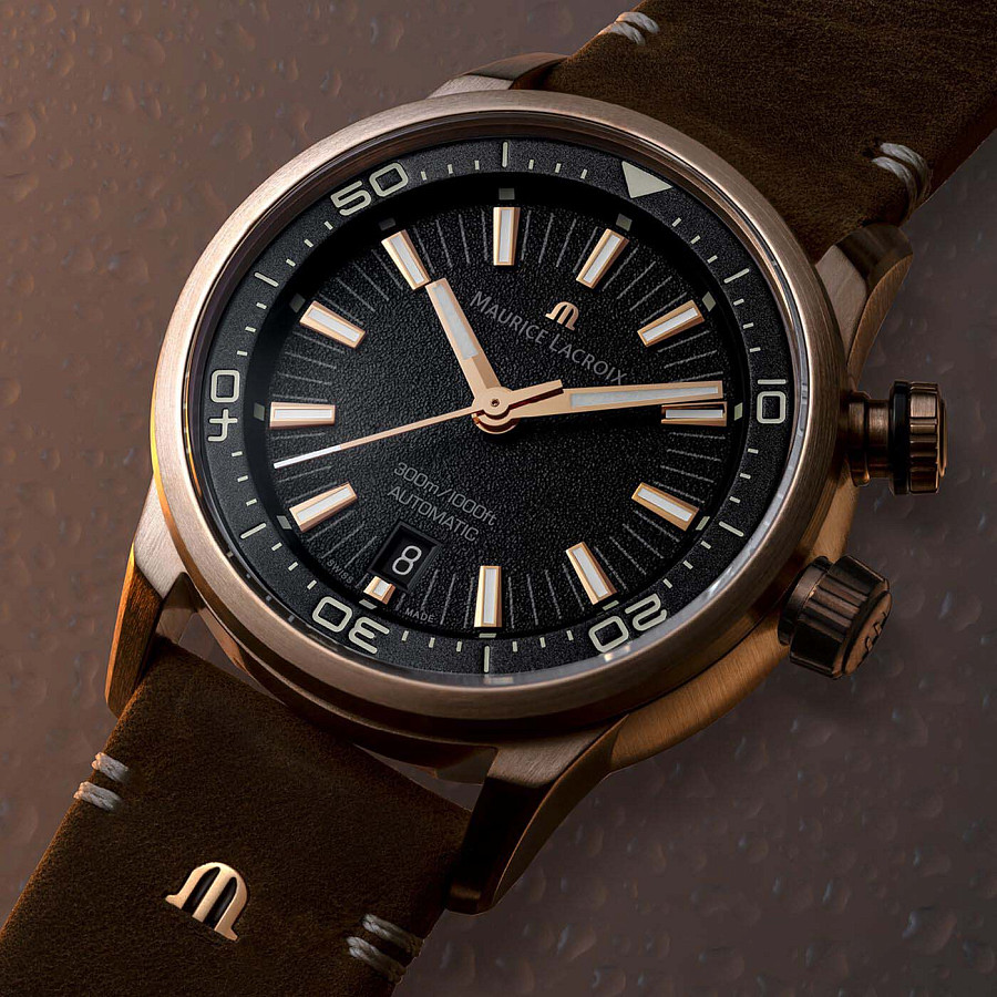 Часы Maurice Lacroix Pontos S Diver PT6248-BRZ01-330-3 — бронза, кожаный