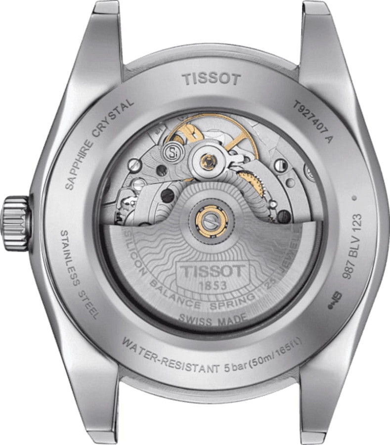 Часы Tissot Gentleman Powermatic 80 Silicium 18K Gold T927.407.46.041.00 — мужские, кожаный