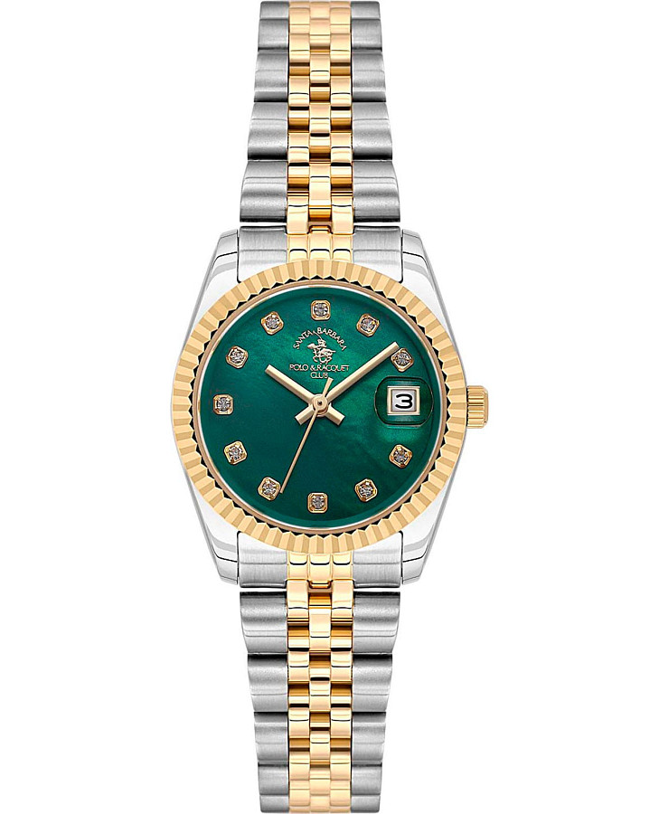 Часы Santa Barbara Polo & Racquet Club Unique SB.4.10016-5 — женские, зеленый