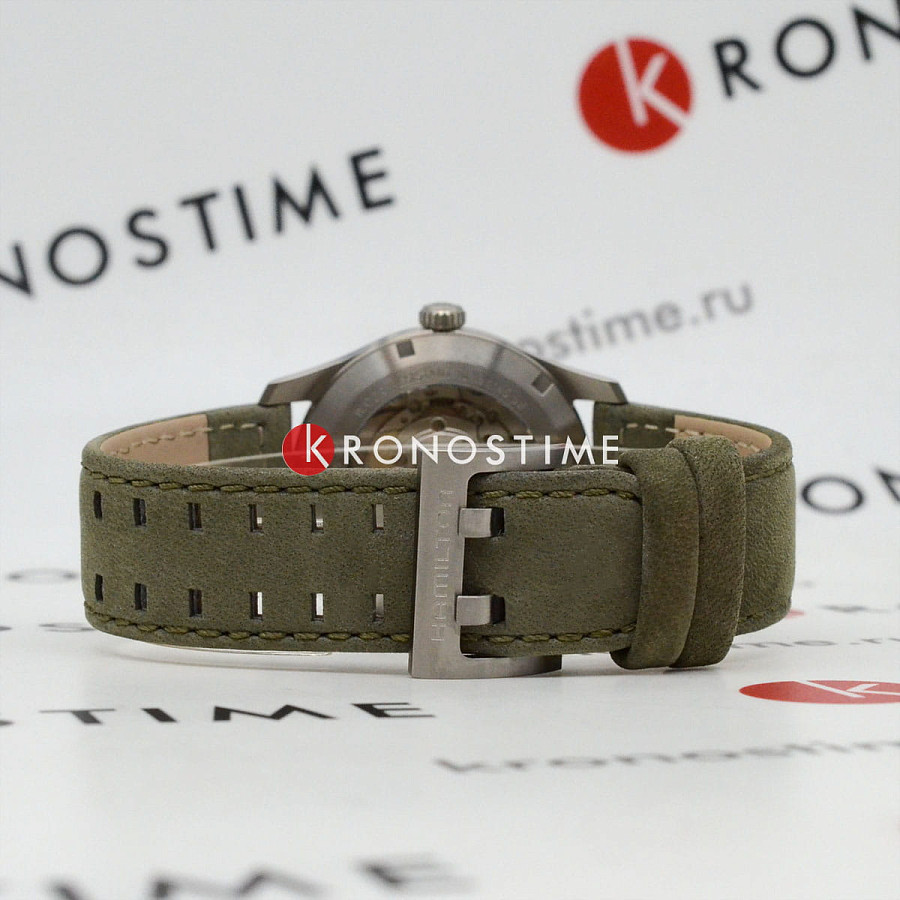 Часы Hamilton Khaki Field Titanium Auto H70205830 — кожаный, мужские