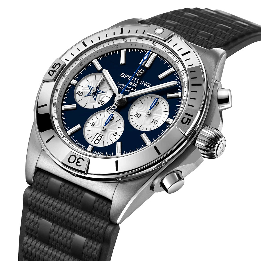 Часы Breitling Chronomat B01 42 NFL Dallas Cowboys Edition AB01342B1C1S1 — механические, сталь металл